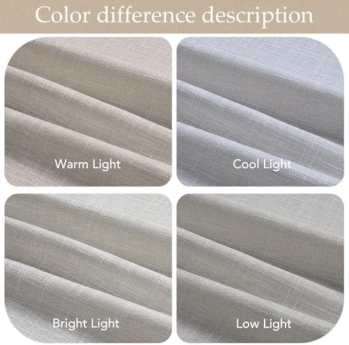 NICETOWN Faux Linen Curtains for Living Room/Bedroom 96 inch Long 2