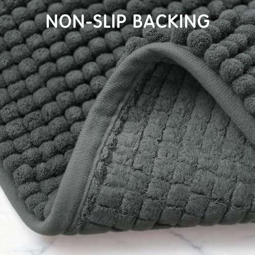 SUBRTEX Bathroom Rugs, 24" x 60" Chenille Bath Rug Soft Short Plush