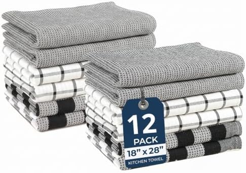 LANE LINEN Kitchen Dish Towels 100% Cotton Tightly Woven 12 Pack