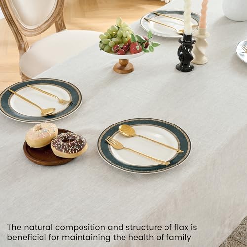 Simple&Opulence Natural Linen Tablecloth for Rectangle Tables-54×72