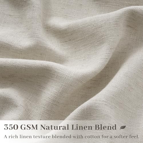 Linen Pinch Pleated Curtains 63 Inches Long 2 Panels for Living Room