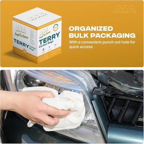Angel-in-Armor White Terry Cloth Rags (16” x 19”) – 50lb Bulk Box of