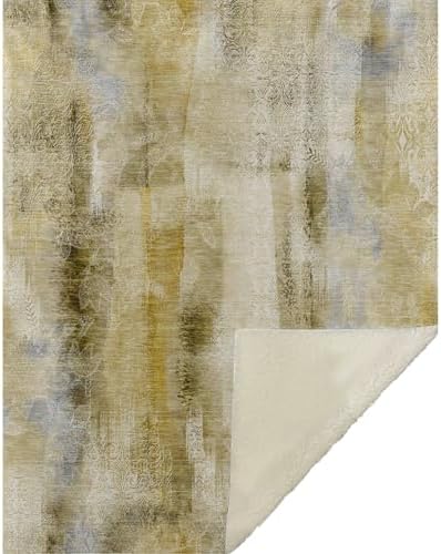 Addison Rugs ASB537 Taupe 50" x 70" Oversized Sherpa Throw Blanket