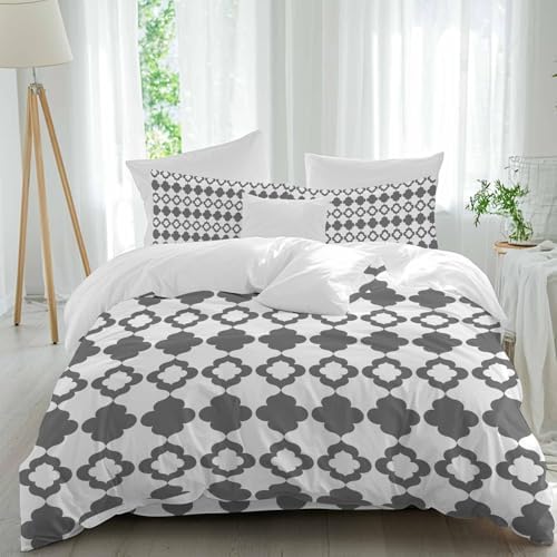 Vintage Bohemia Duvet Cover Set, Abstract Geometric Art Simple Boho