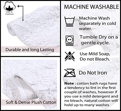 Home Weavers Modesto Collection 100% Cotton Tufted Bath Rugs, Extra