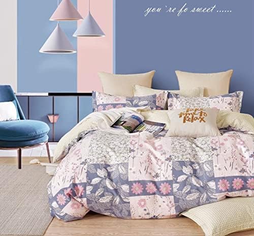 Swanson Beddings Flowers and Leaves 3-Piece 100% Cotton Bedding Set