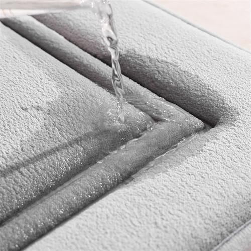 Bathroom Rug Set 4 Pieces, Soft Absorbent Bath Runner and U-Shaped