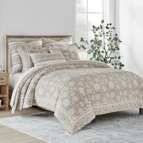 Levtex Home Adare Taupe Reversible Queen Duvet Cover Set (90x94in)