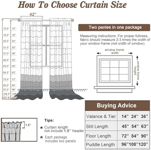 Chyhomenyc Chocolate Brown Sheer Curtains 72 Inch Length 2 Panels