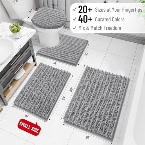 Arotive Bathroom Rugs Mat 60x20, Soft Absorbent Chenille Shaggy Bath