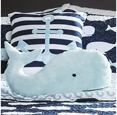 Lush Decor Whale Kids Reversible 5 Piece Quilt Bedding Set with Sham