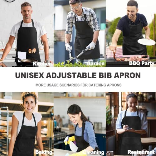 Chef Apron with Pocket for Men Women Server Butcher Work, 5 Pack