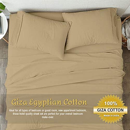 Shreem Linen 100% Giza Egyptian Cotton Full Sheet Set 4 Piece, Sateen