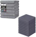 Homaxy Premium Kitchen Towels(18”x 28”, 6 Pack), Grey and 100% Cotton