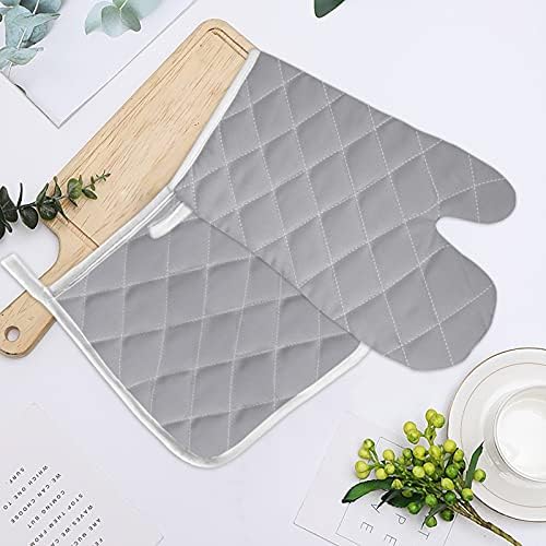 Kitchen Oven Gloves Solid Color Oven Mitts Pot Holder Set Grey Hot Pad