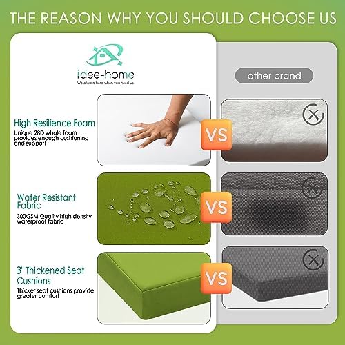 idee-home Outdoor Chair Cushions Set of 4, 17 x 17 Outdoor Seat