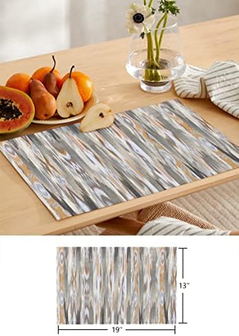 Abstract Table Mats Set of 4 with Table Runner 90 Inches Long,Cotton