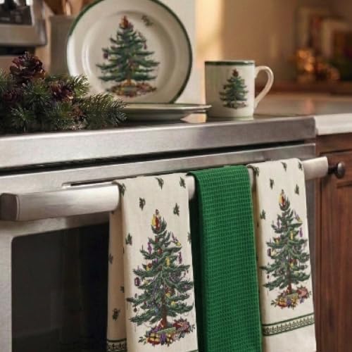 Spode - Christmas 3 Pack Kitchen Towels, Soft Cotton Dish Towels for