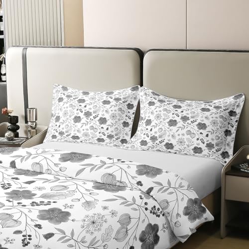 Erosebridal Boho Flower 100% Cotton Queen Comforter Cover Minimalist