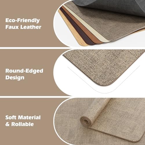 Aofmee Faux Leather Placemats Set of 6, Heat Resistant Place Mats