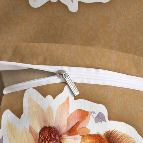 California King Duvet Cover Set Retro Pine Acorn Soft Microfiber