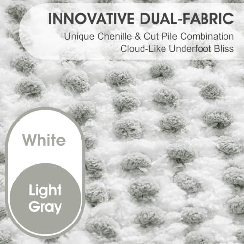ACCUMTEK Luxury Chenille Bathroom Rugs Non Slip 60" x24", Extra Soft