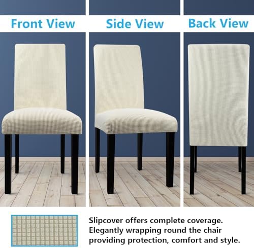 Blue Donuts Chair Covers for Dining Room Set of 2 Jacquard Spandex