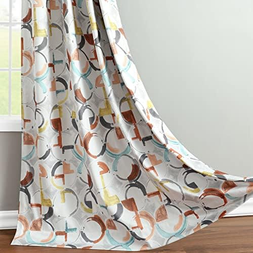 VOGOL Abstract Geometric Blackout Curtains, Grommet Top, 52 x 63, 2