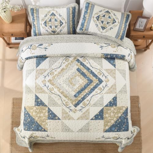 Dobuyly Patchwork Quilt King Size, Farmhouse Lightweight Bedspread