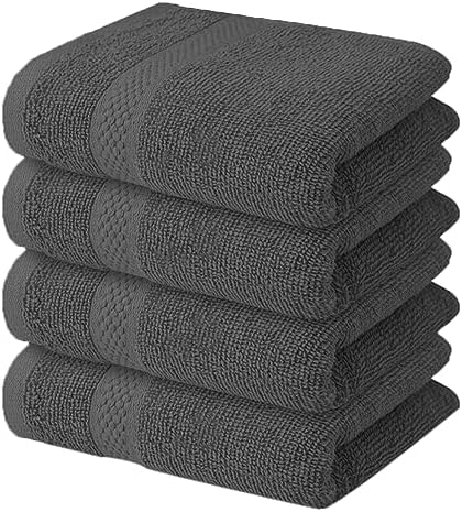 Infinitee Xclusives Premium Kitchen Towels - Black [Pack of 12] 100%