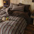 Striped Duvet Cover King Vintage Brown Comforter Cover King Size