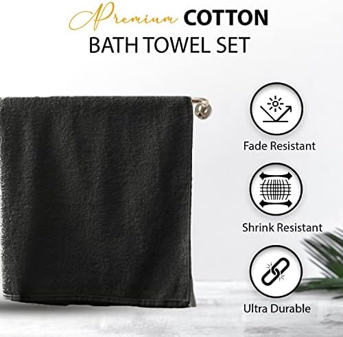 KAHAF COLLECTION 100% Cotton Bath Towels, 24x48 Pack of 6 Towels