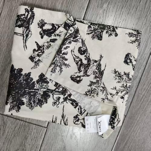 XTMYI Table Runners 90 + Inches Long Farmhouse Decor, Black and Cream