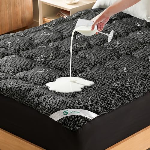 100% Waterproof Queen Mattress Topper, Breathable Mattress Pad, Rayon