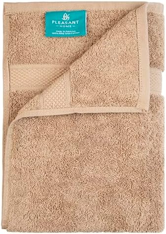 Pleasant Home Bath Towels Set of 6 (24” x 50”) 100% Cotton, Neutral