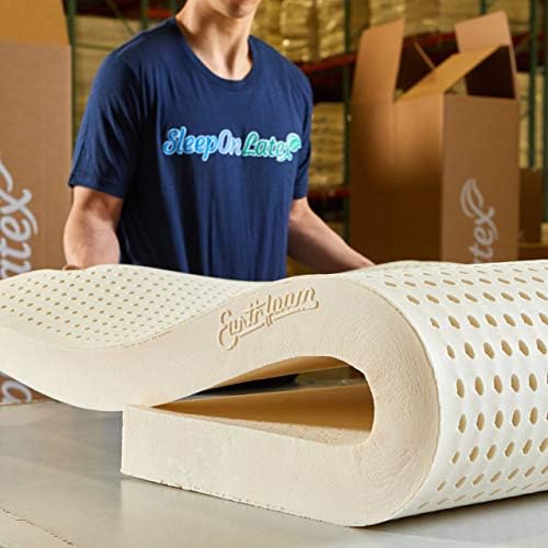 Pure Green Natural Latex Mattress Topper - Firm - 1 Inch - Queen Size