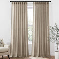 MIULEE Taupe Linen Curtains 84 Inch Length 2 Panels for Bedroom Living