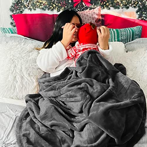Bedsure GentleSoft Fleece Blanket California King Size Charcoal