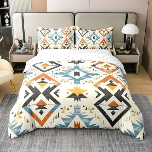 Homewish Geometric Aztec Kids Duvet Cover Set Queen Size 100%