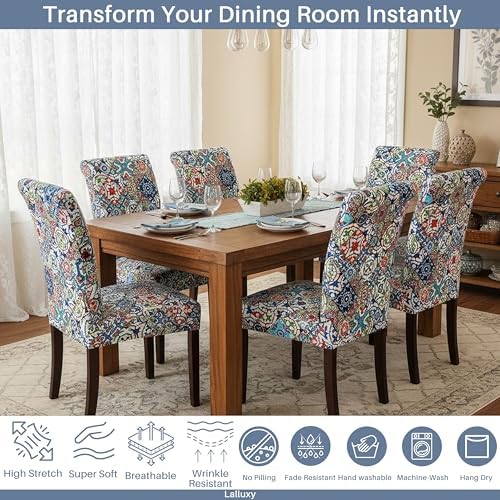 Soft Stretchy Parson Dining Chair Seat Covers/Slipcovers Set of 4
