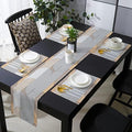Geometric Table Mats Set of 4 With Table Runner 90 Inches Long,Cotton