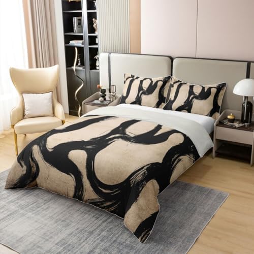 jejeloiu Abstract Boho Duvet Cover 100% Cotton Queen Size Boys Girls