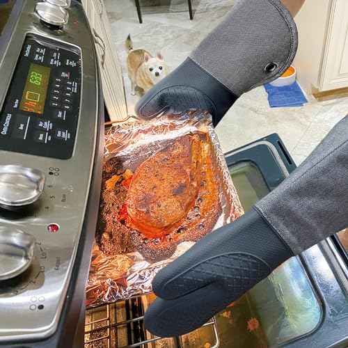 Microwave Silicone Oven Mitts one Pair, Kitchen Mitten Set