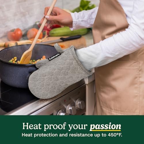 Cuisinart ShieldPro Mini Silicone Oven Mitts, 2-Pack 5.5"x8.5", 450F