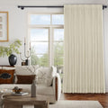 Macochico Light Filtering Linen Curtains 120Wx112L, Beige, 2 Panel Set