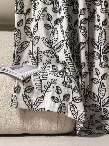 White Cream Linen Textured Curtains 96 inches Long for Living Room 1