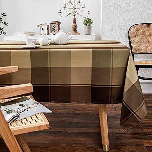 Melodieux Plaid Check Rectangle Tablecloth Holiday Outdoor Table Cover