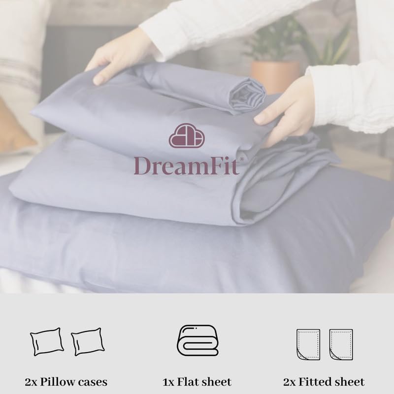 DreamFit DreamComfort 100% Natural Long Staple Cotton Sheet Set for