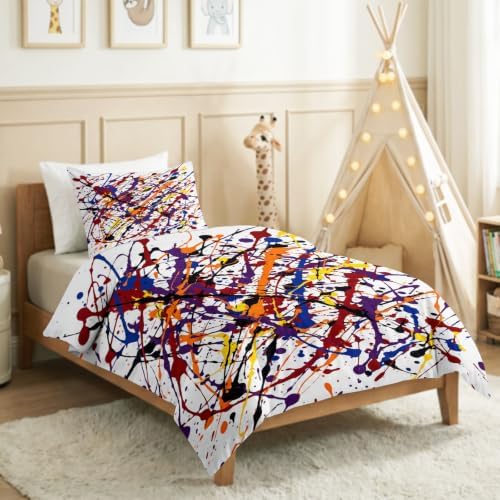 King Duvet Cover Set Soft Microfiber Graffiti Lines