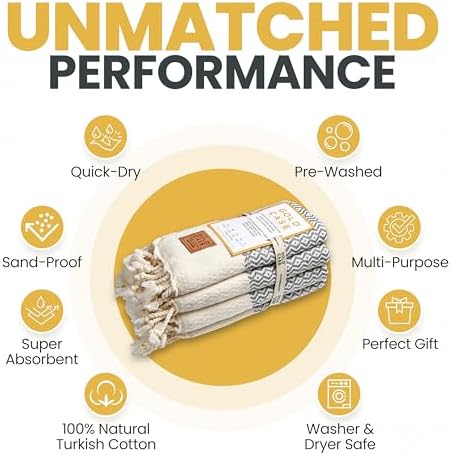 Gold Case Turkish Hand Towels for Bathroom & Kitchen – Set of 4, 20x40